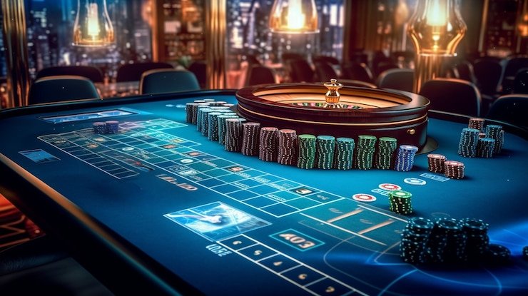 sky999 Casino Holdem Table